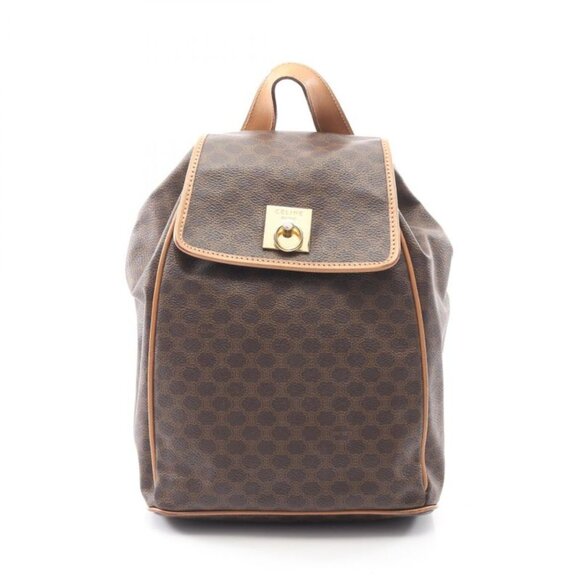 Celine Rucksack Sac Backpack Macadam Dark Brown Leather